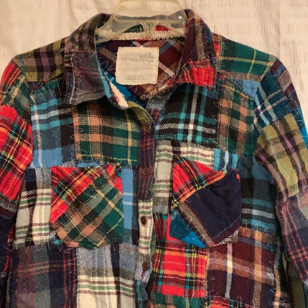Free People Patchwork Flannel Small Euc - image 2